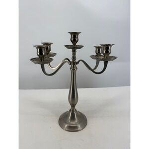 Pier 1 5-Arm Metal Candelabra Candle Holder‎ Silver Tone